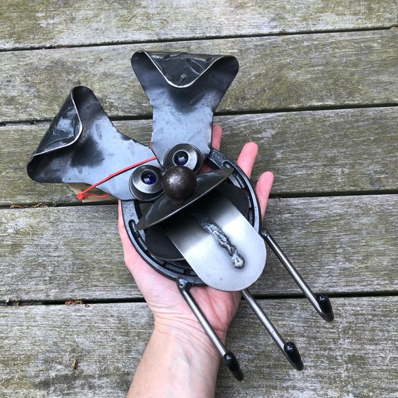 New NWT Original Yardbirds Lucky Happy Puppy Metal Dog Wall Art Key Leash Holder - Picture 12 of 13